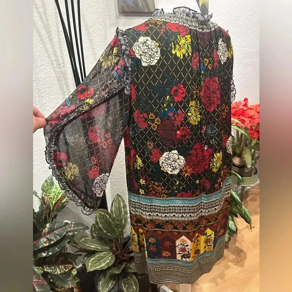 Alice + Olivia beautiful printed mini dress size L - Picture 7 of 15
